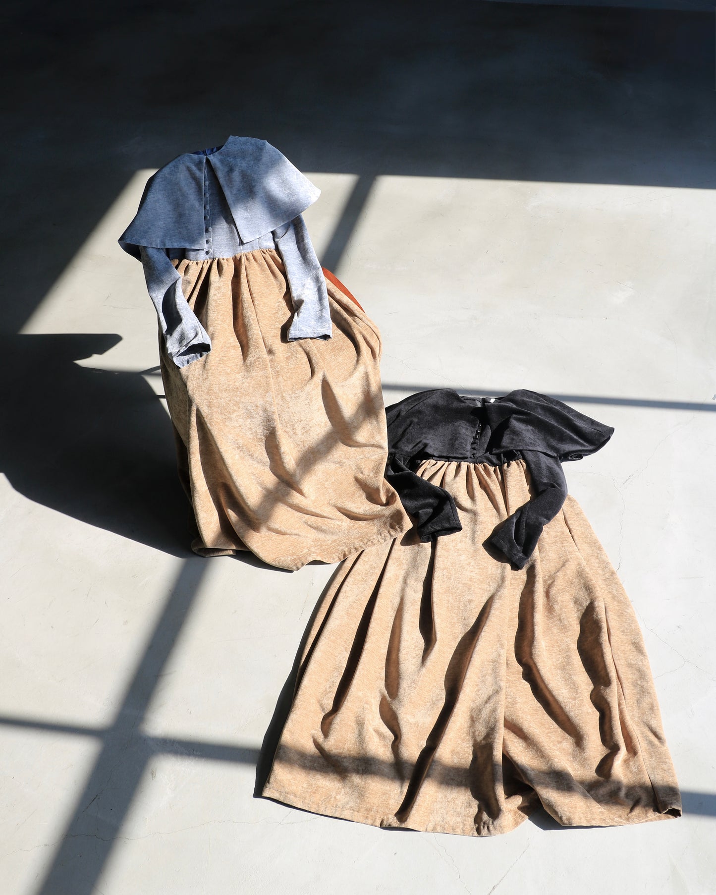 beroa dual onepiece - black × beige