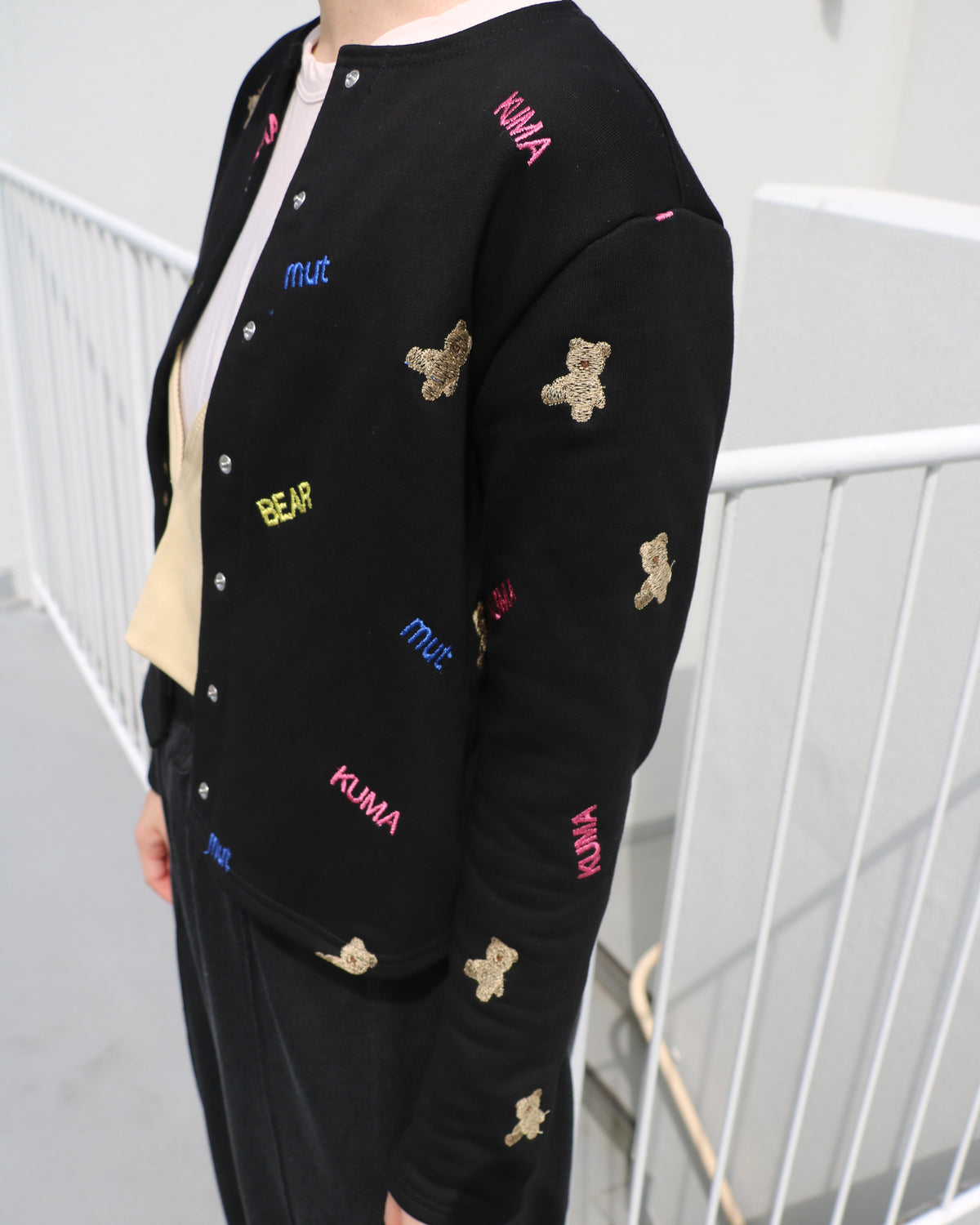 kuma embroiery cardigan