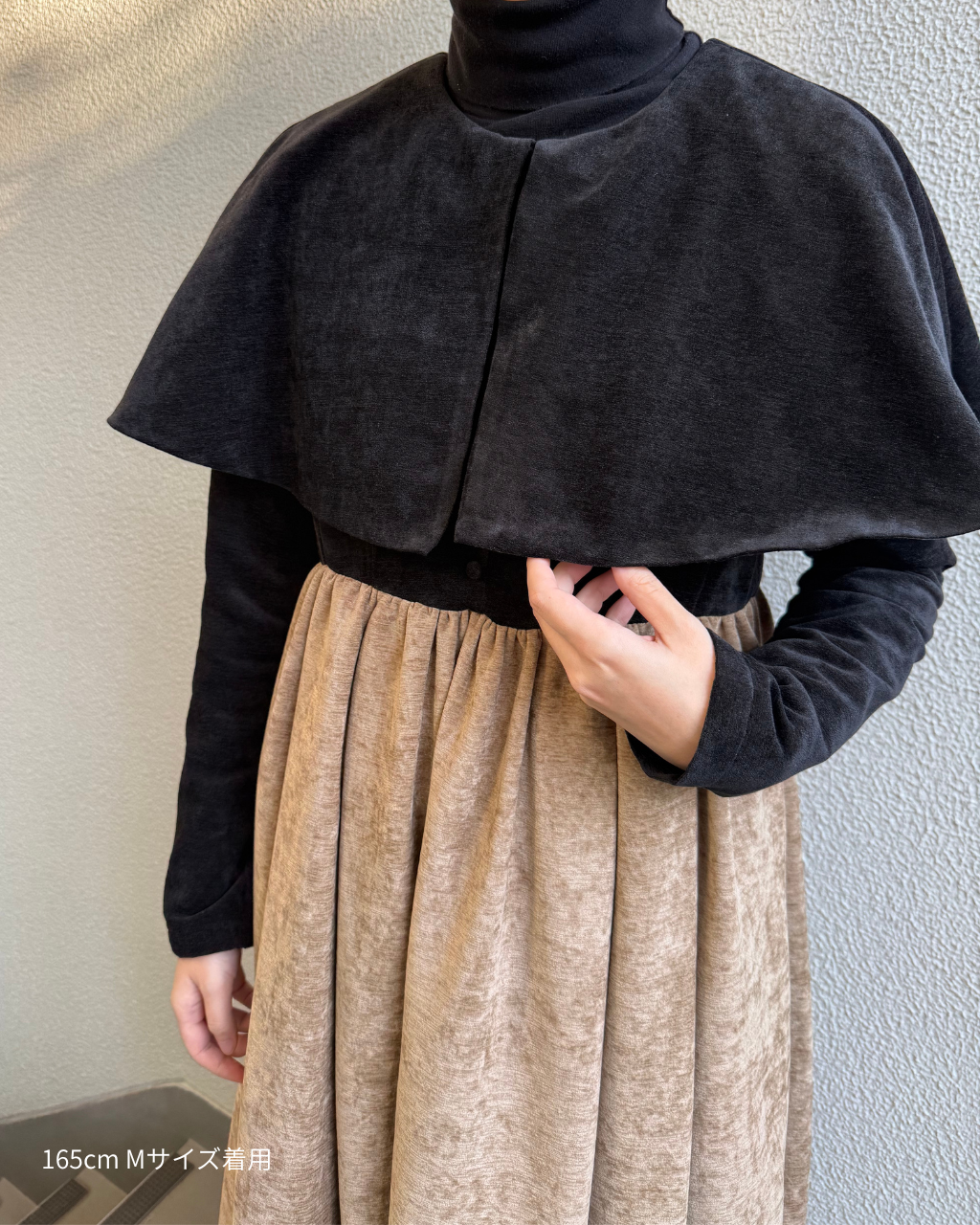 【預購】格紋拼布洋裝 – 白 × 黑