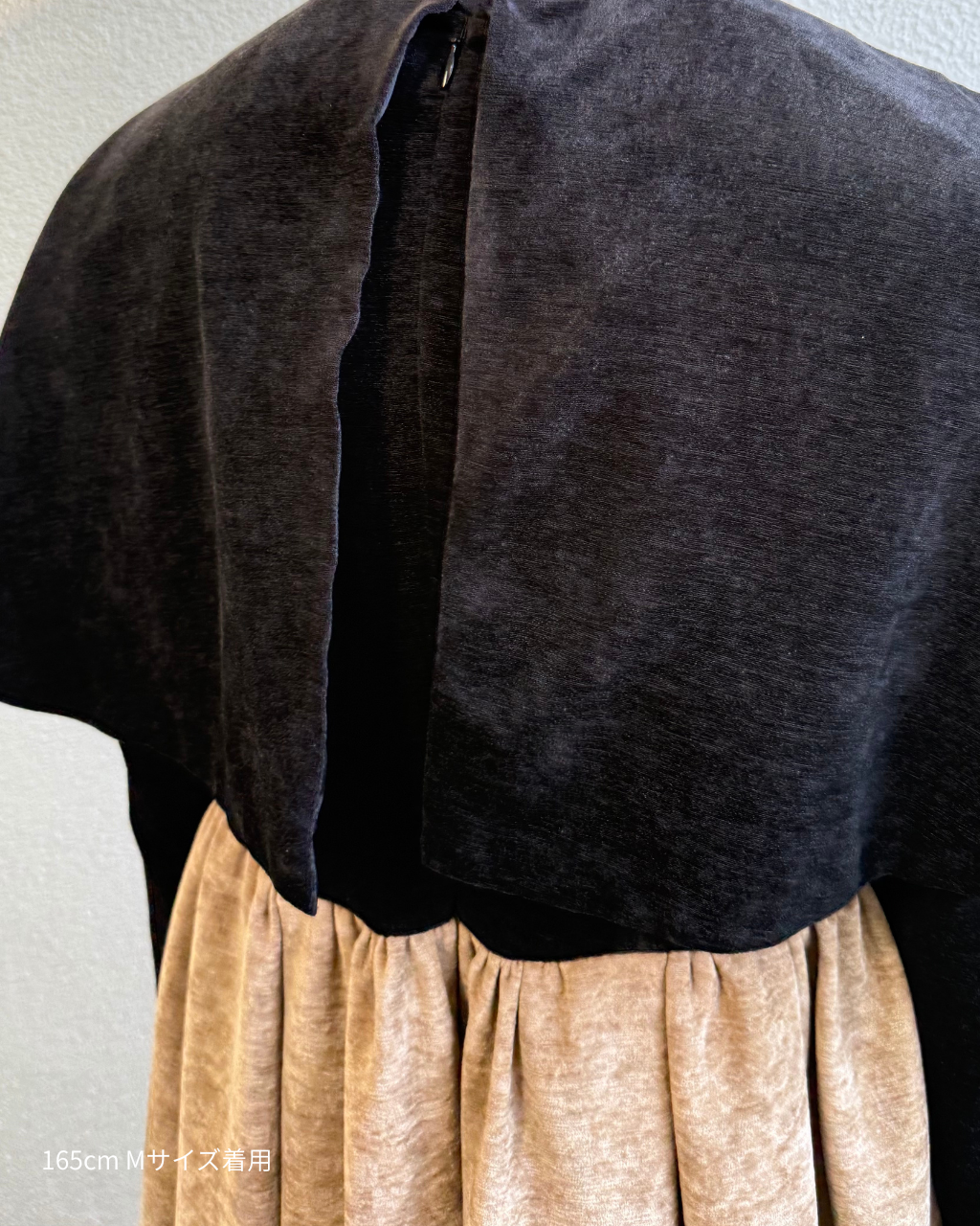 【預購】格紋拼布洋裝 – 白 × 黑