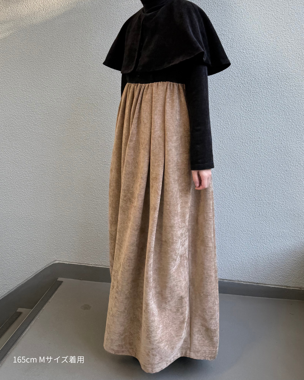 【預購】格紋拼布洋裝 – 白 × 黑