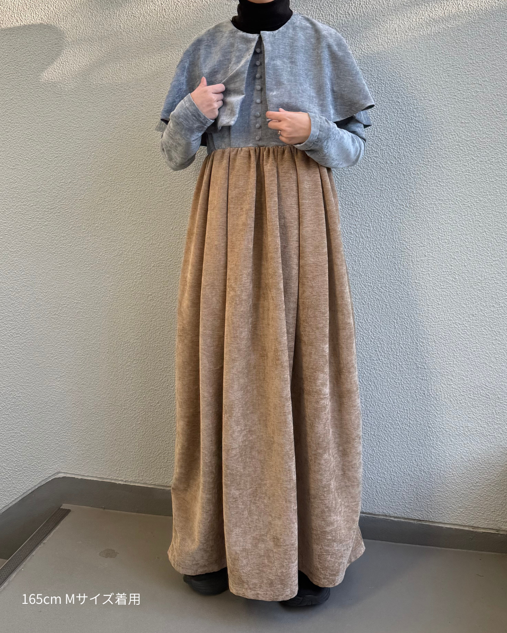 beroa dual onepiece - blue × beige