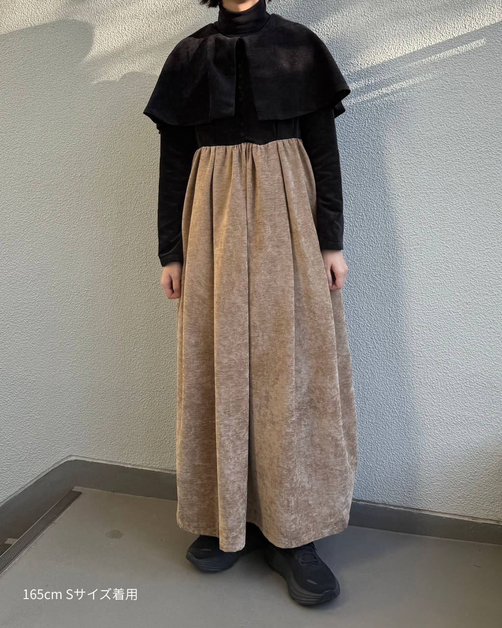 【預購】格紋拼布洋裝 – 白 × 黑