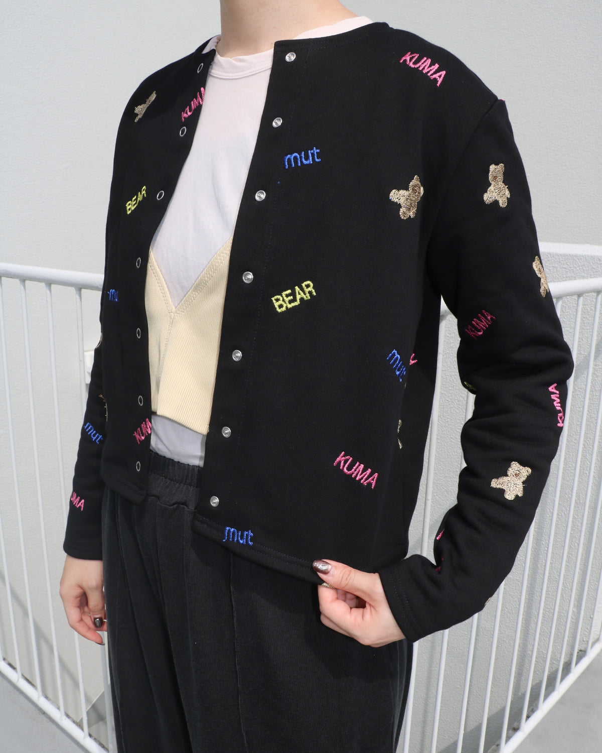 kuma embroiery cardigan