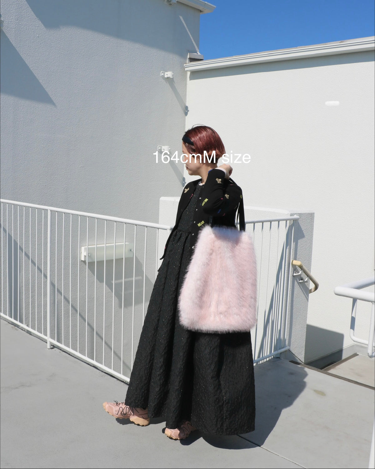 reversible kuma fur bag - pink