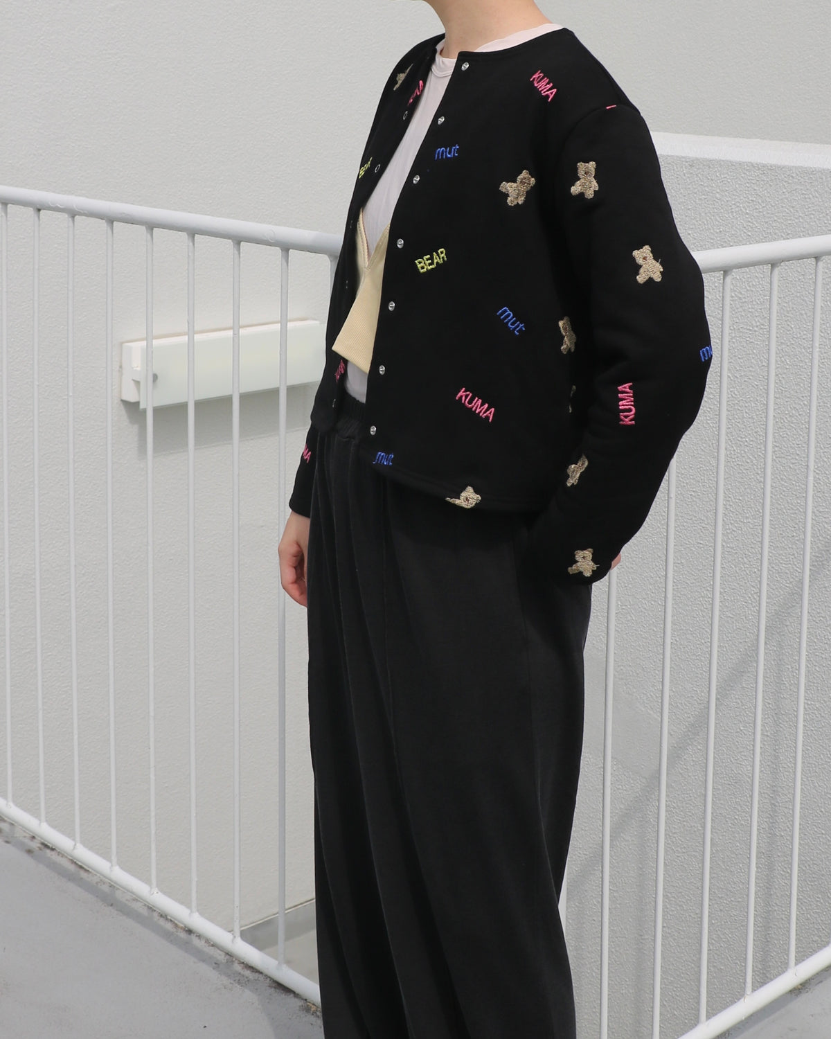 kuma embroiery cardigan