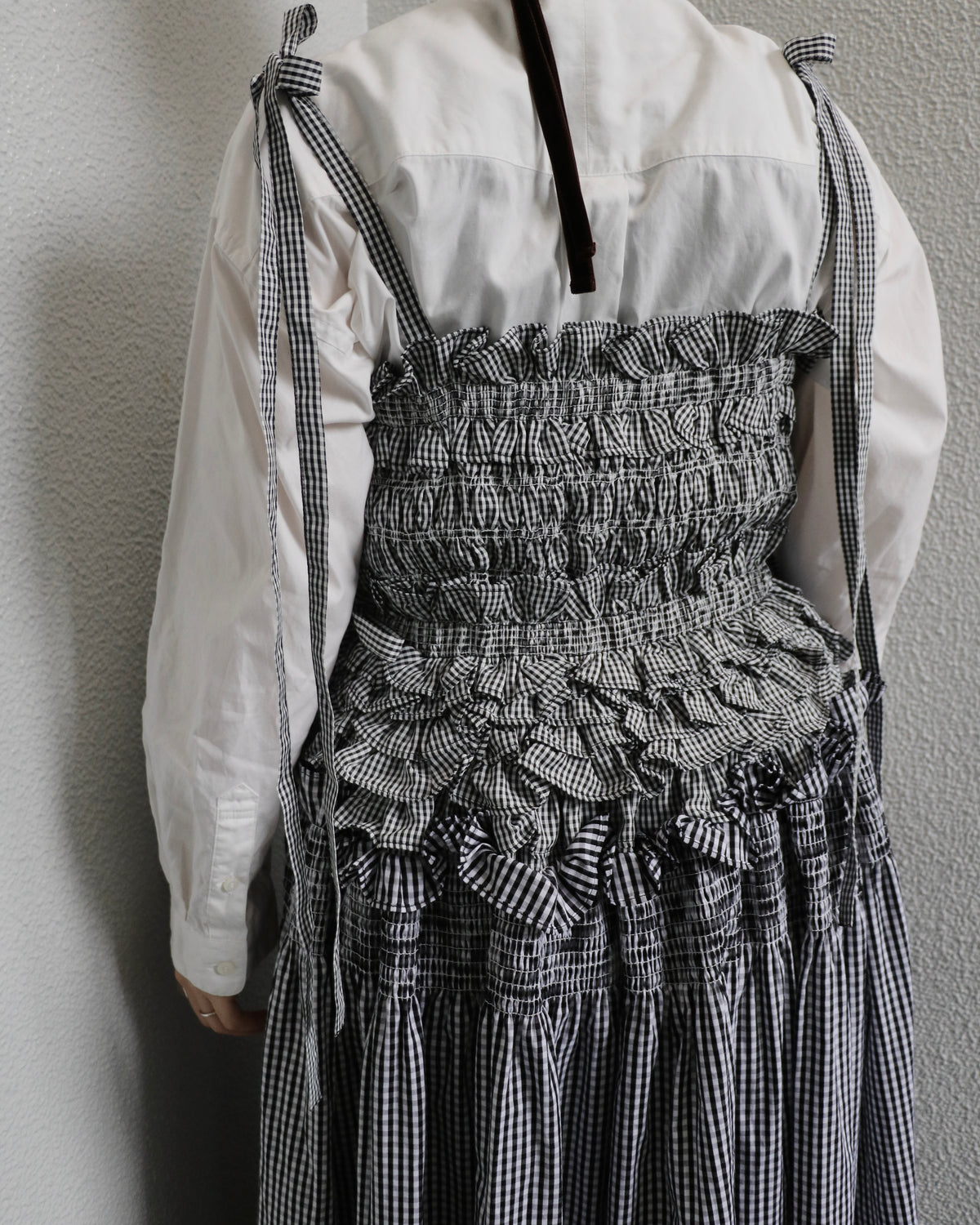 gingham cami ribbon frill onepiece