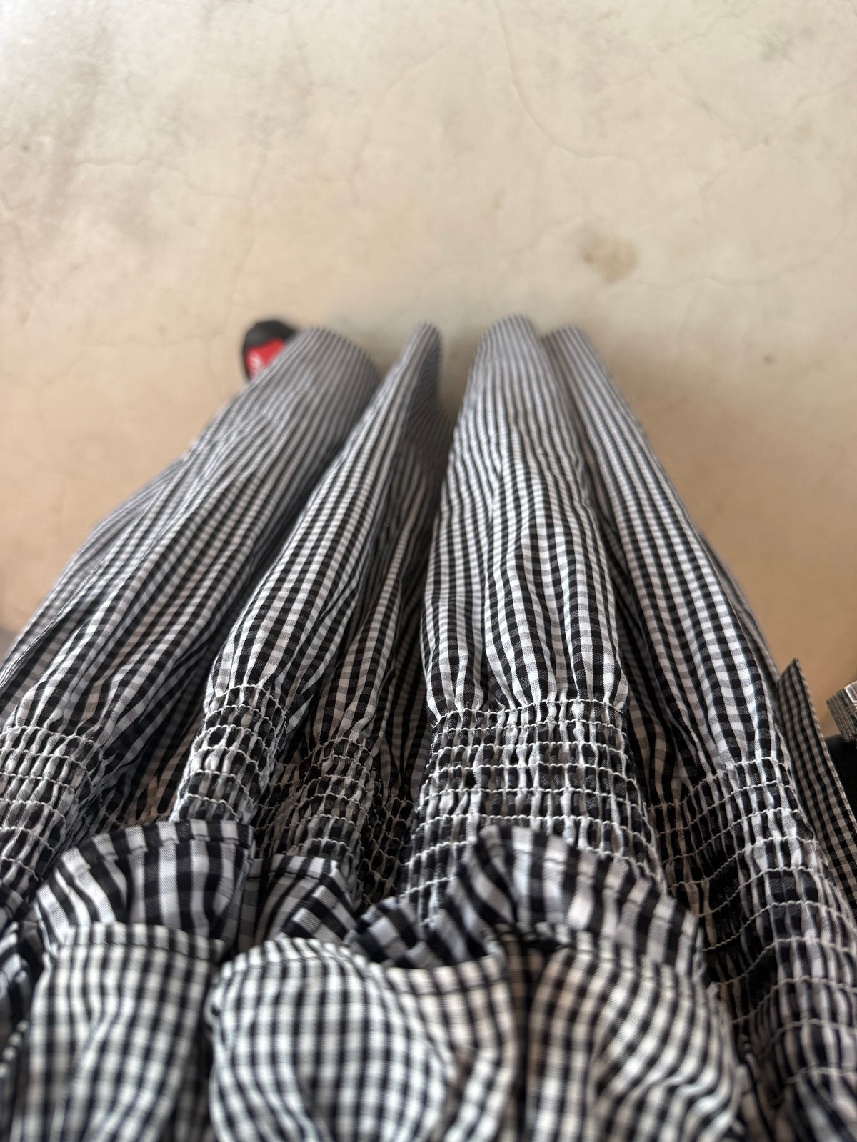 gingham cami ribbon frill onepiece