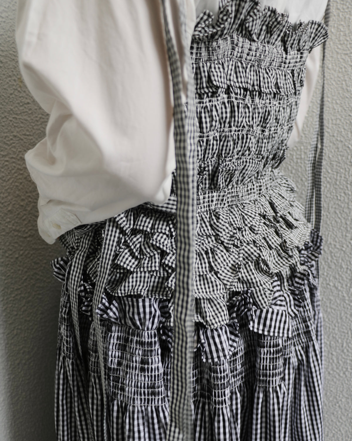 gingham cami ribbon frill onepiece