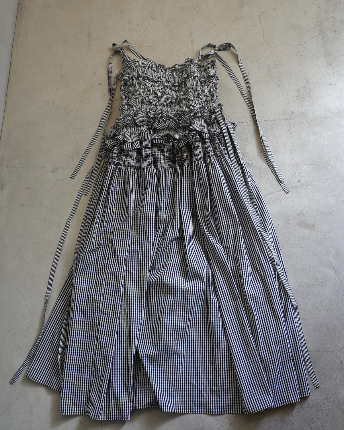 gingham cami ribbon frill onepiece