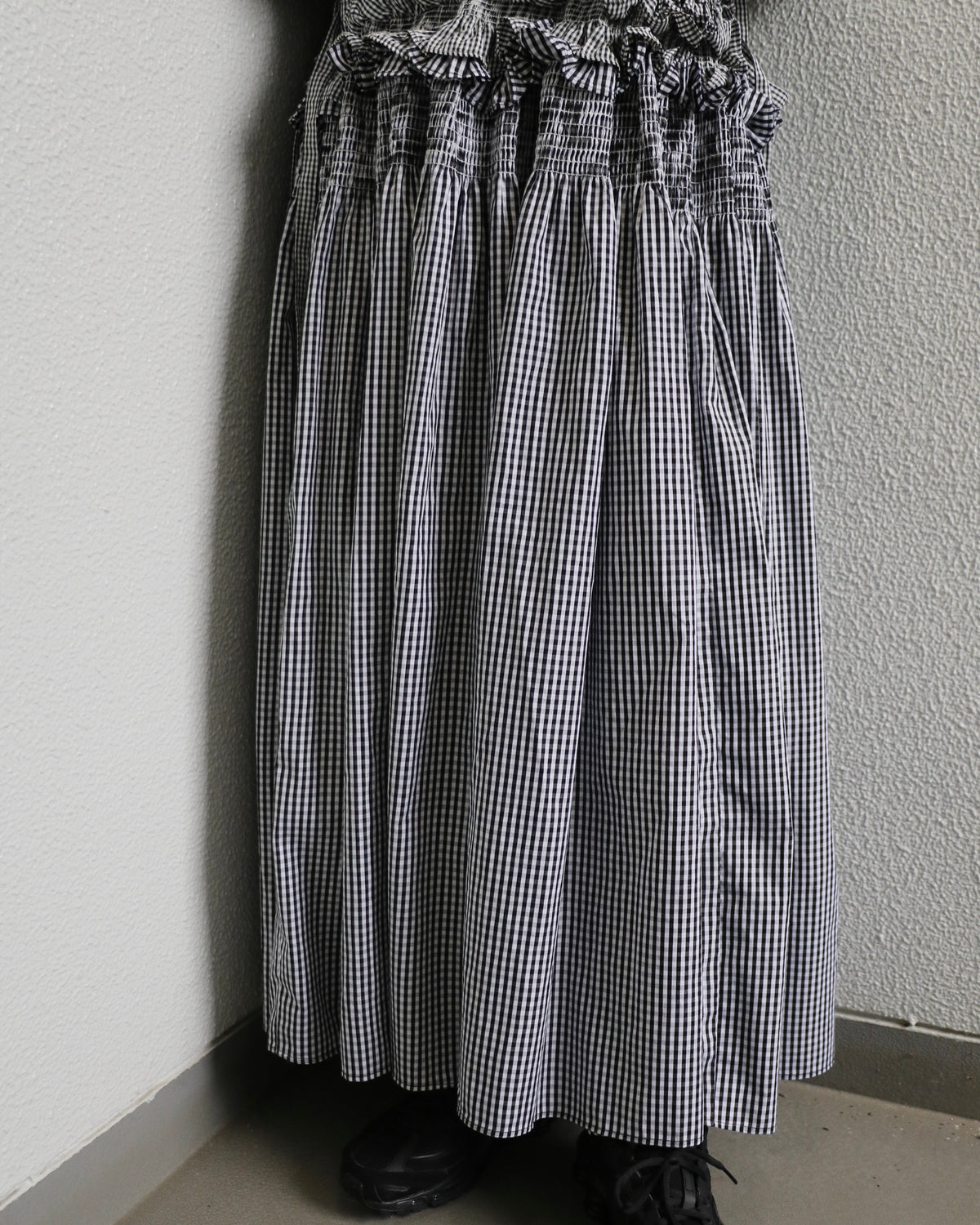 gingham cami ribbon frill onepiece