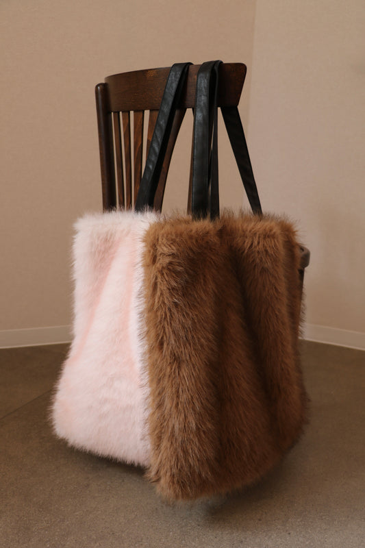 reversible kuma fur bag - brown