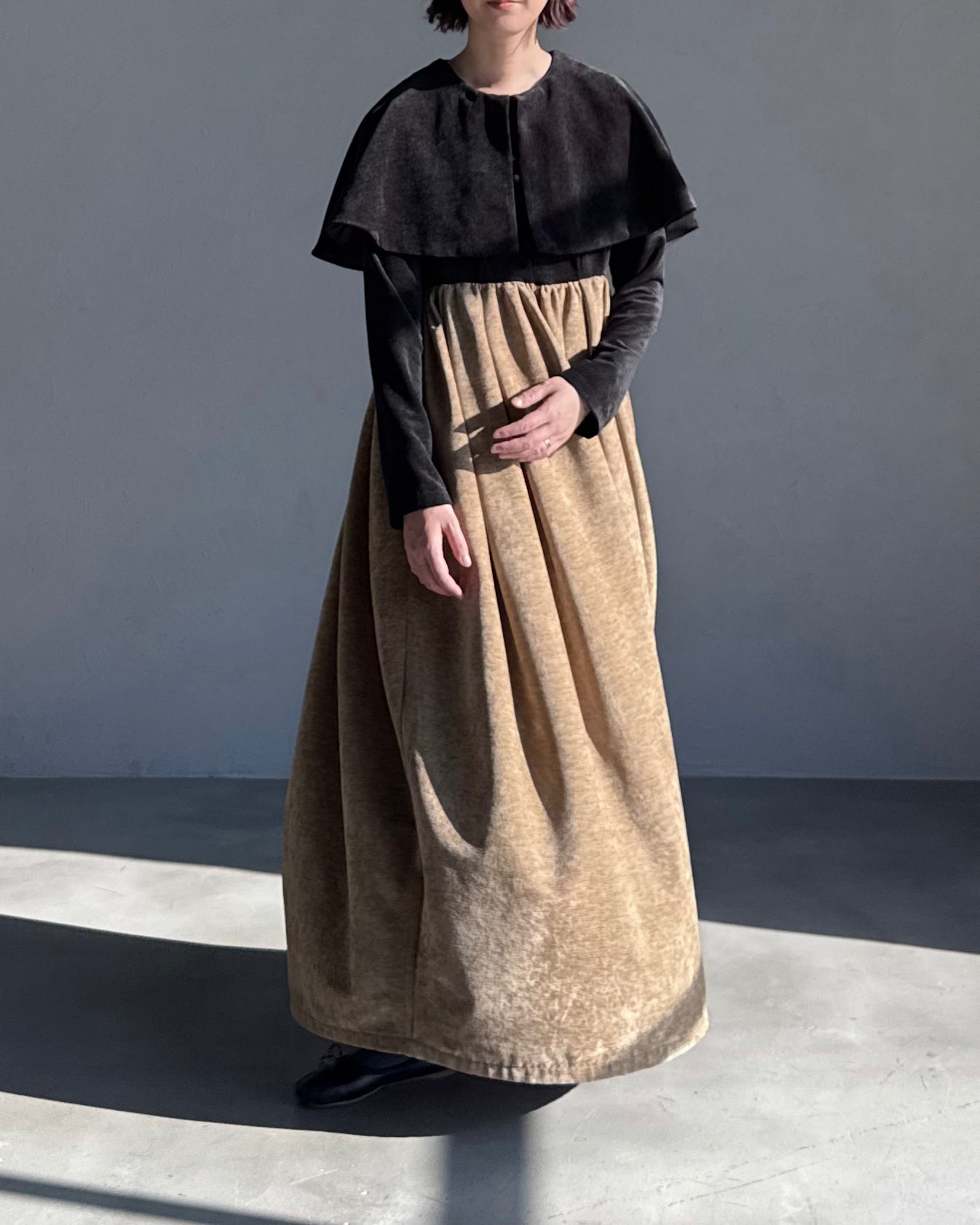 beroa dual onepiece - black × beige
