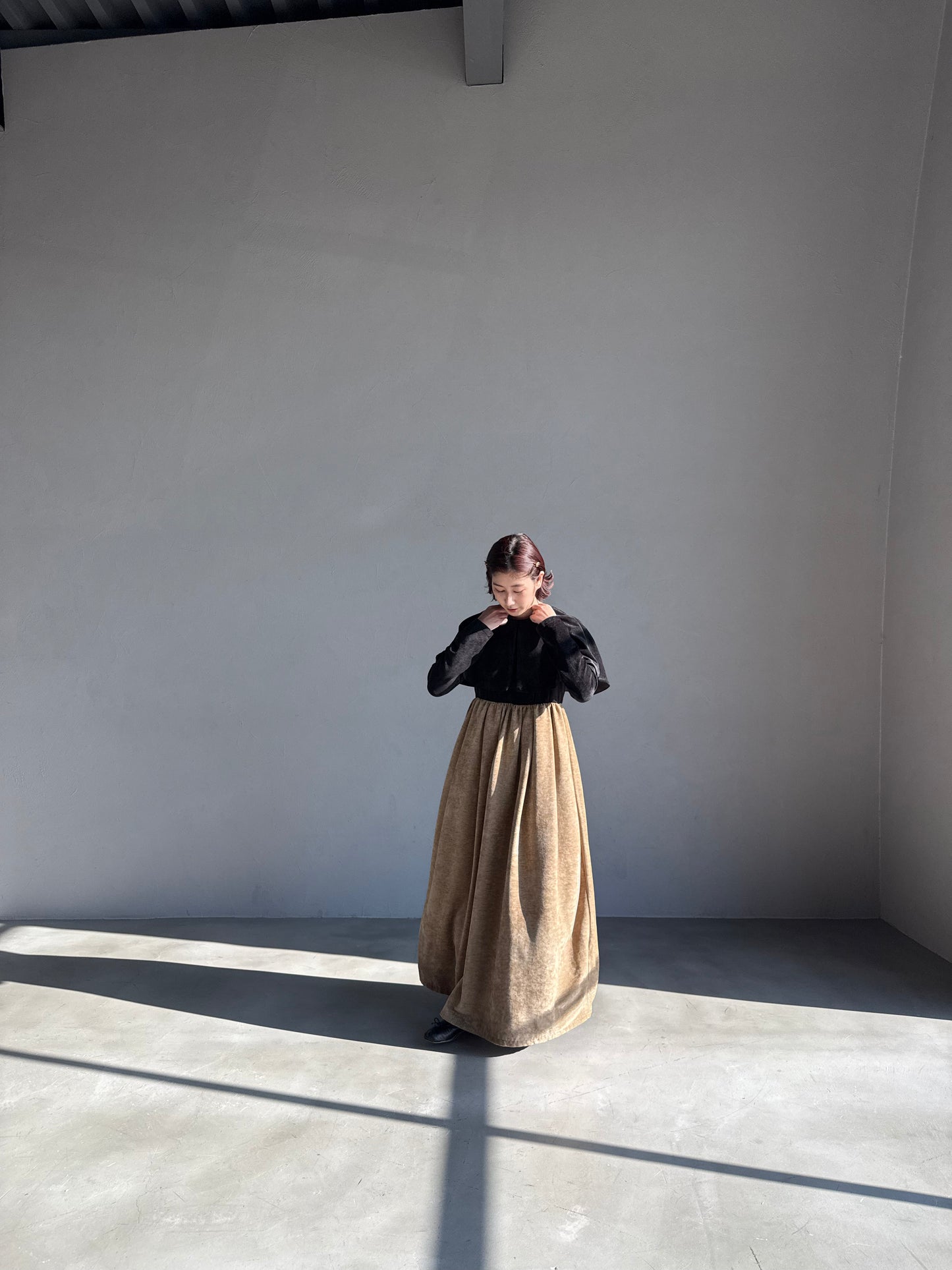 beroa dual onepiece - black × beige