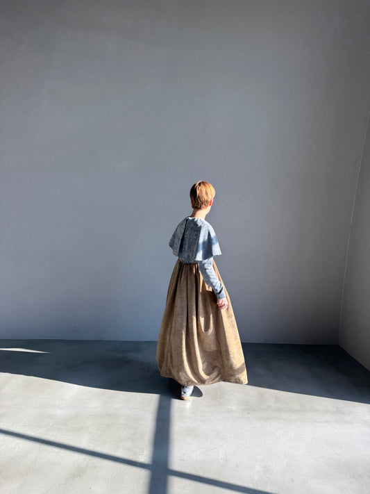 【預購】格紋拼布洋裝 – 白 × 黑