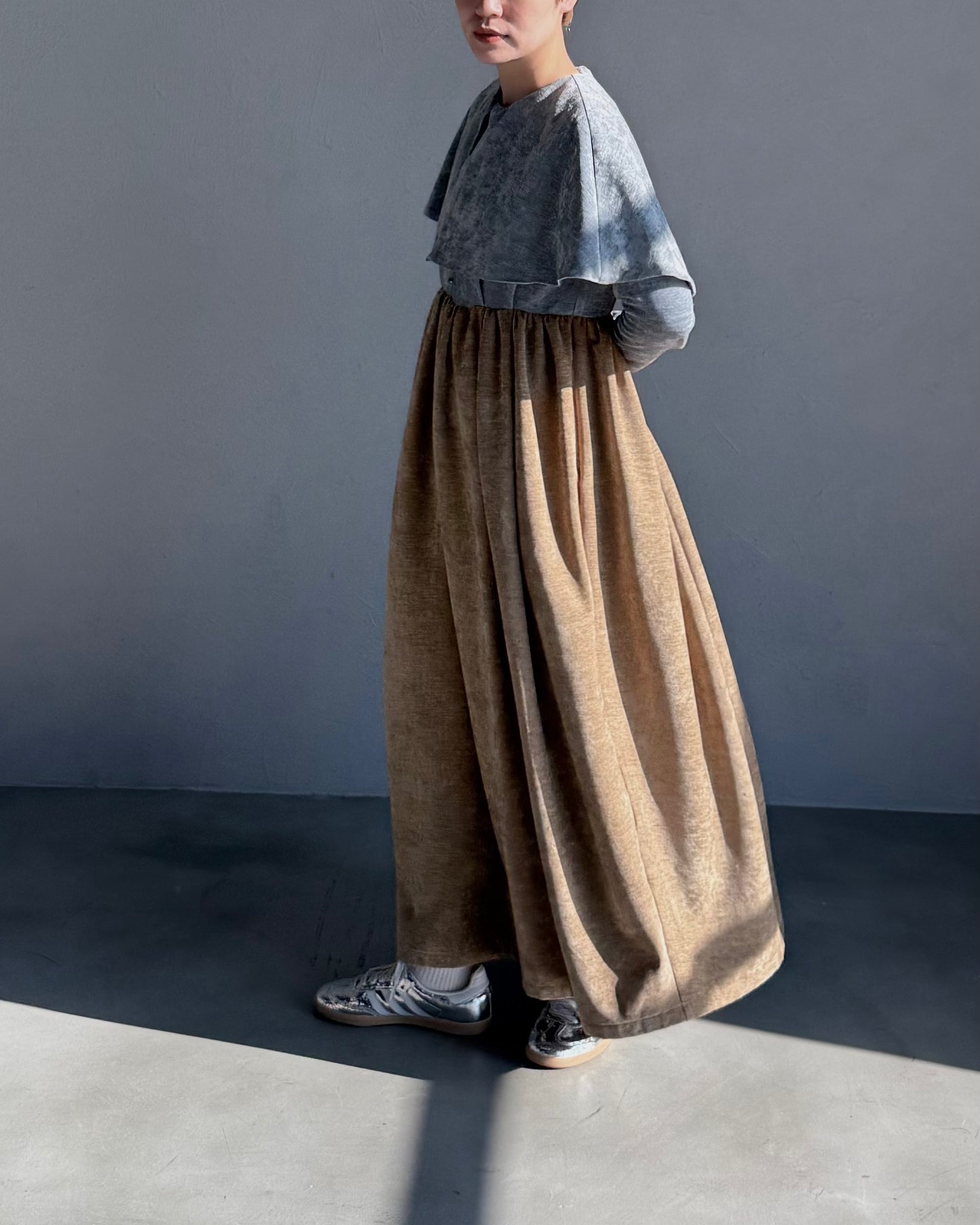 beroa dual onepiece - blue × beige