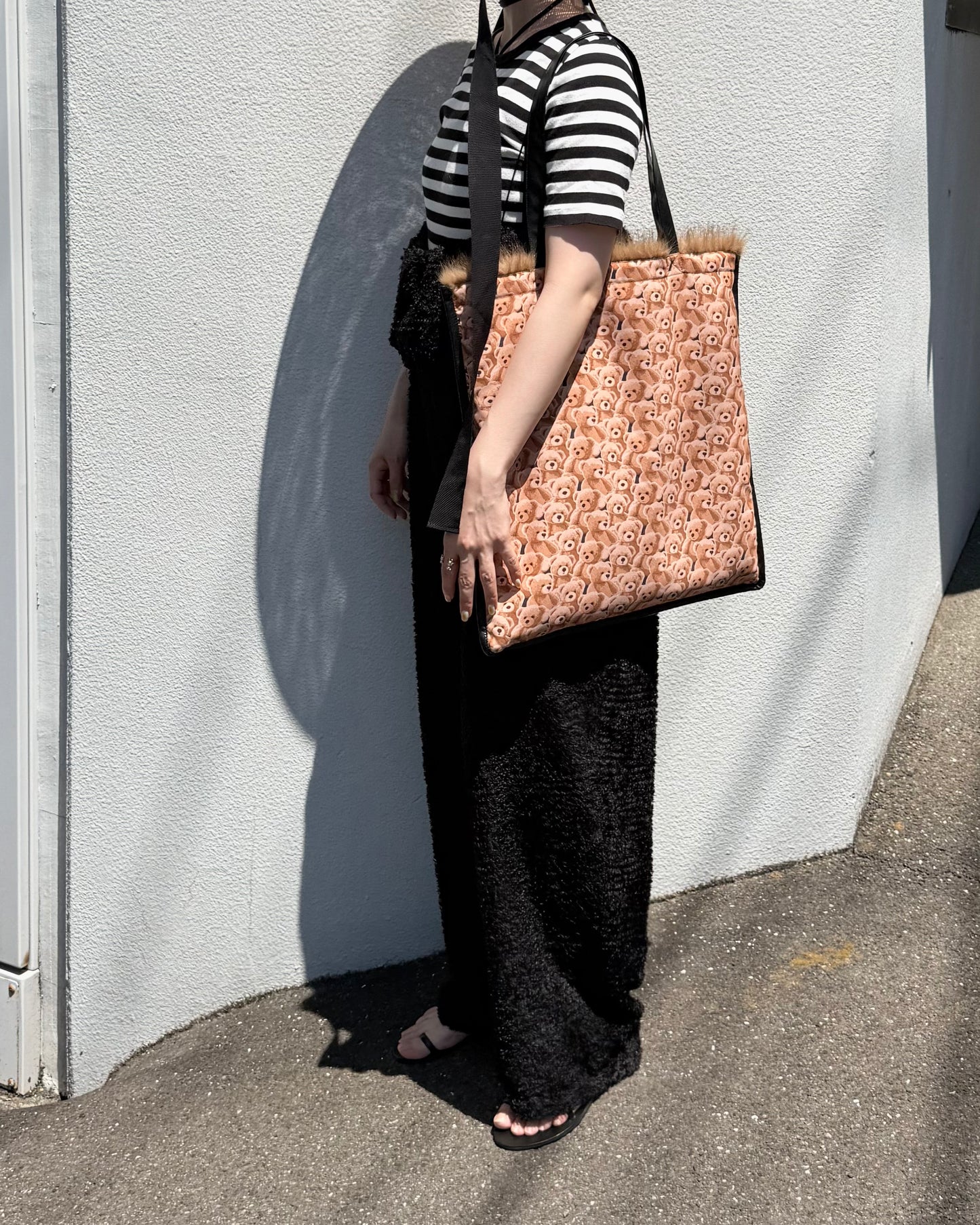 reversible kuma fur bag - brown