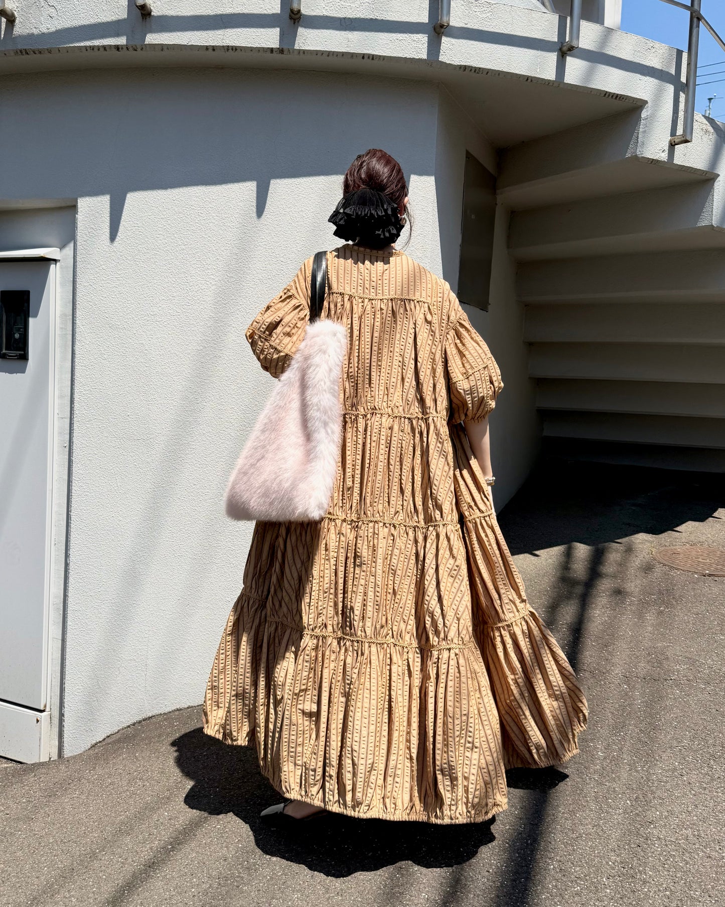 reversible kuma fur bag - pink