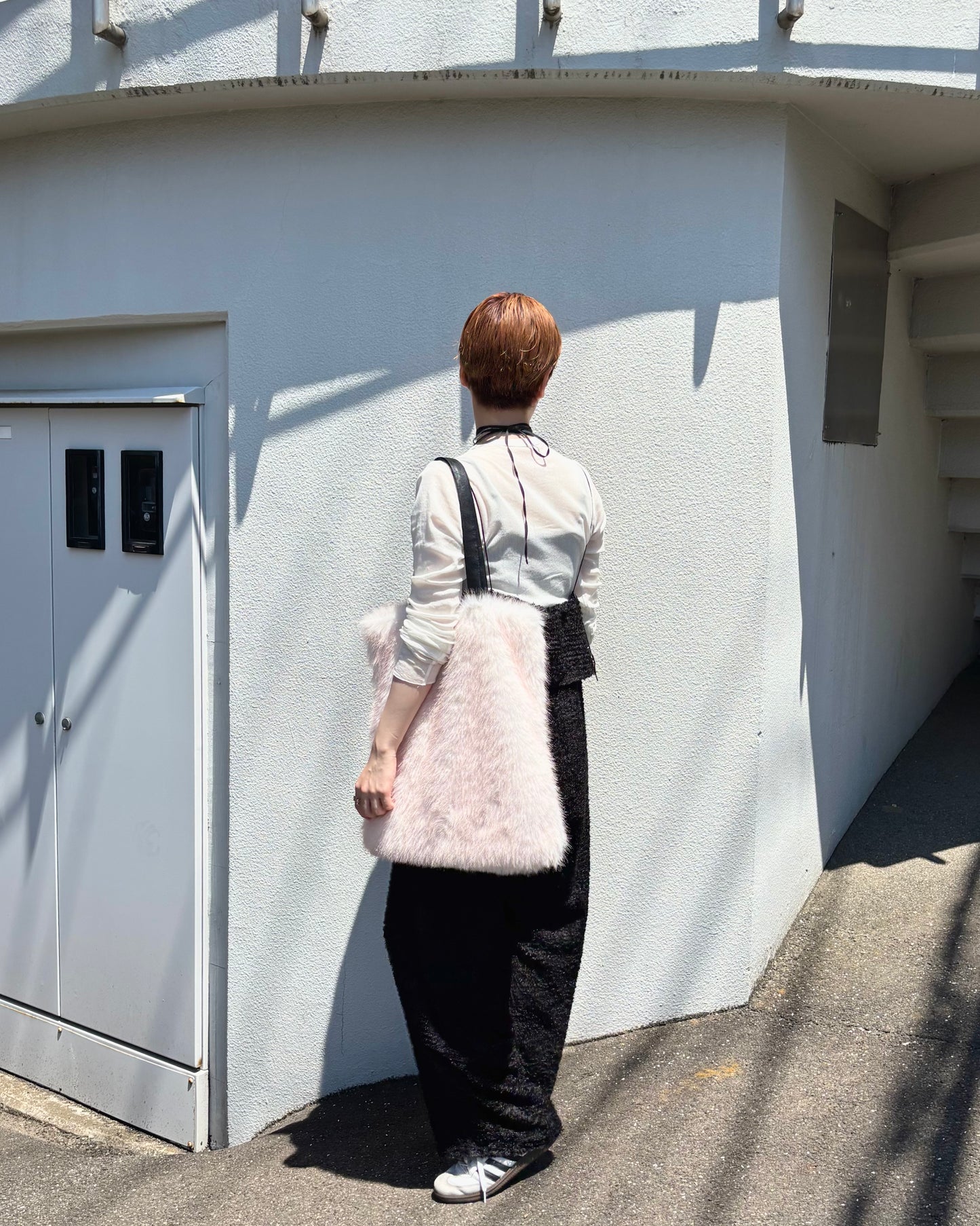 reversible kuma fur bag - pink