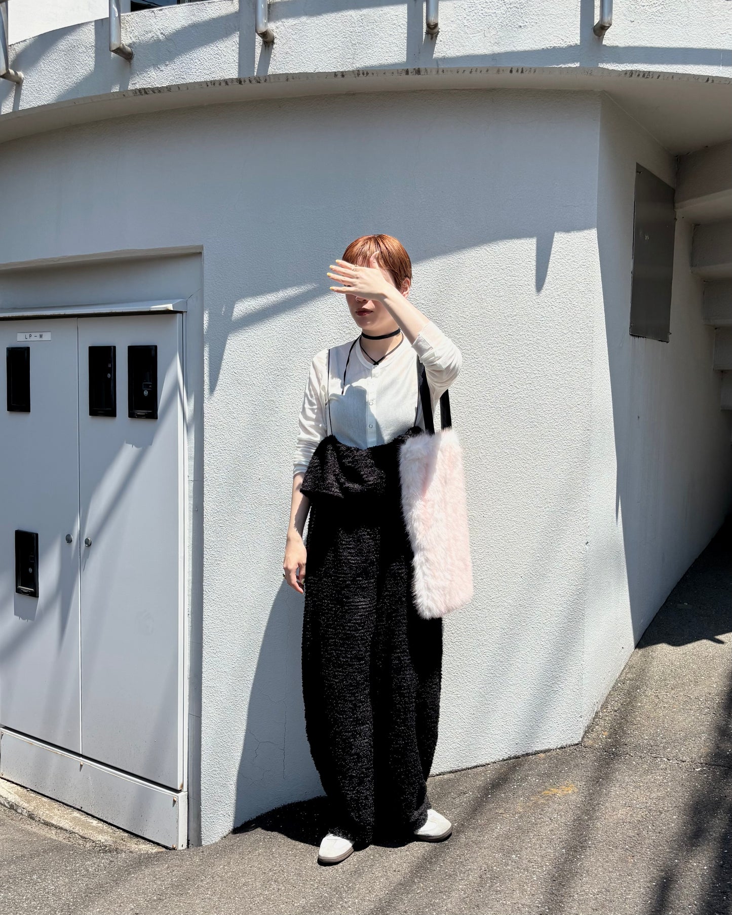 reversible kuma fur bag - pink