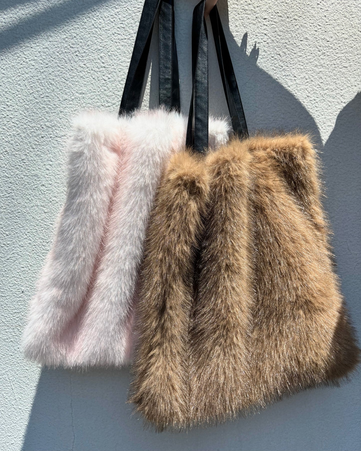 reversible kuma fur bag - brown
